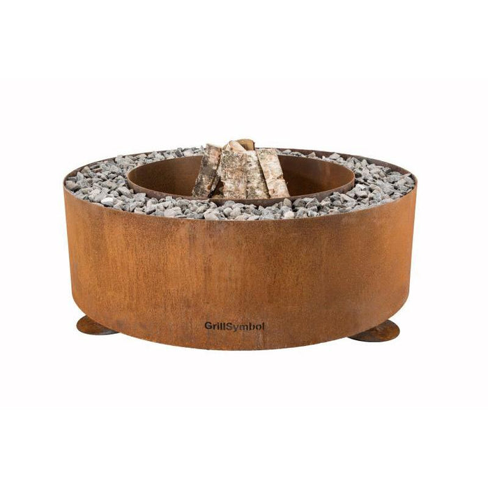 GrillSymbol Luna Fire Pit Corten Steel 119cm