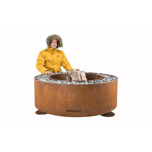 GrillSymbol Luna Fire Pit Corten Steel 119cm